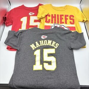 Youth Kansas‎ City Chiefs T-Shirt Set Of 3 NFL Nike Size 4 Mahomes Jersey Style